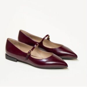 Fabiana Burgundy Mary Jane Flats